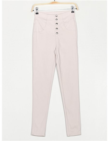 pantaloni super skinny con bottoni