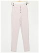 pantaloni super skinny con bottoni