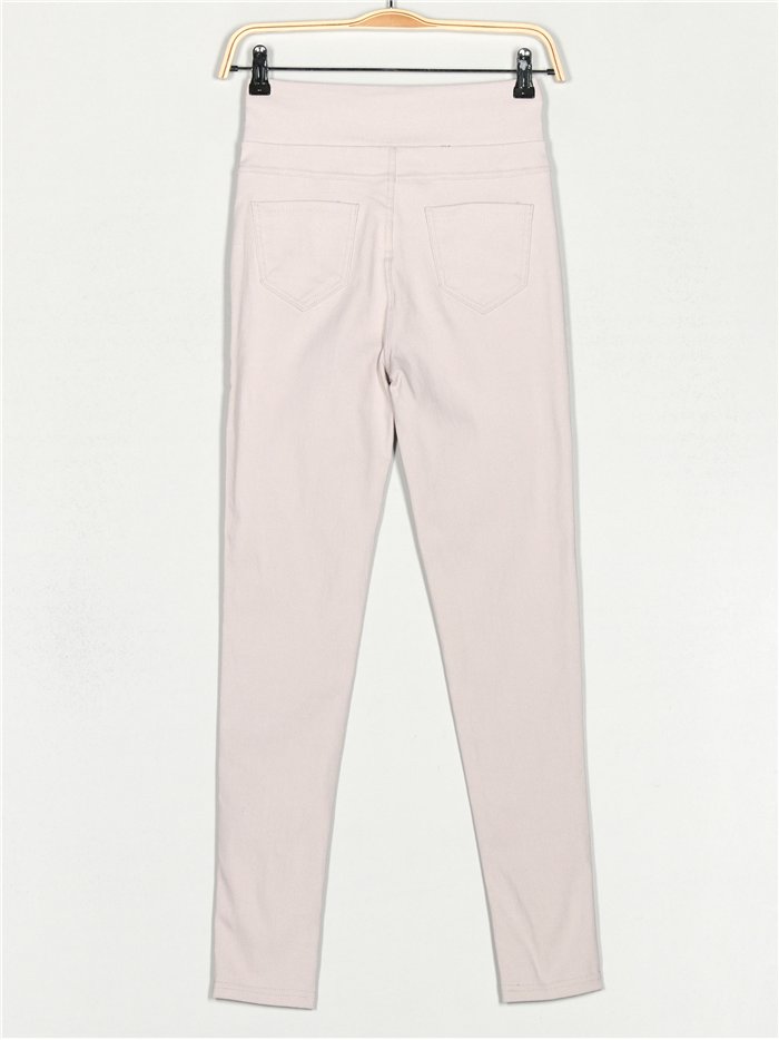 pantaloni super skinny con bottoni