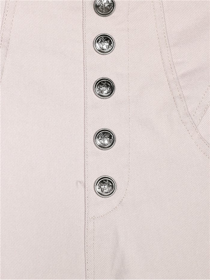 pantaloni super skinny con bottoni