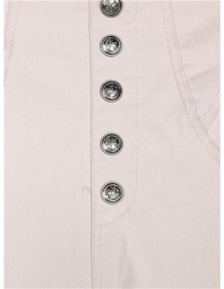 pantaloni super skinny con bottoni