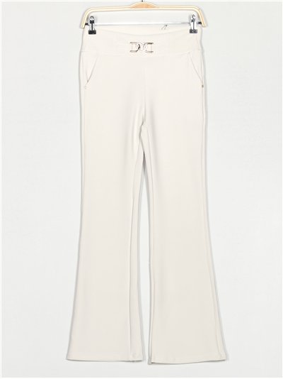 Pantalón flare detalle metálico