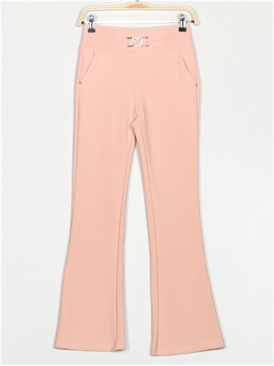Pantalón flare detalle metálico 2