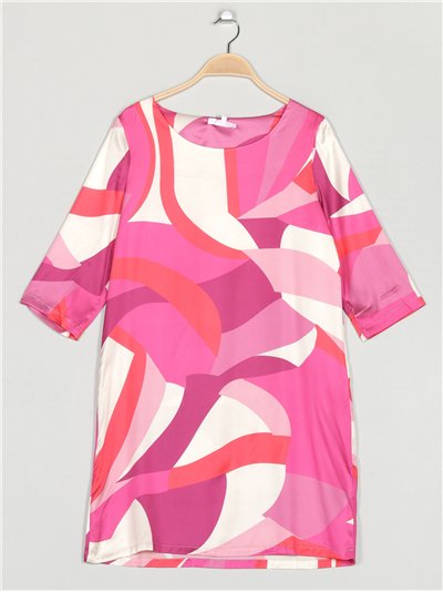 Vestido satinado estampado