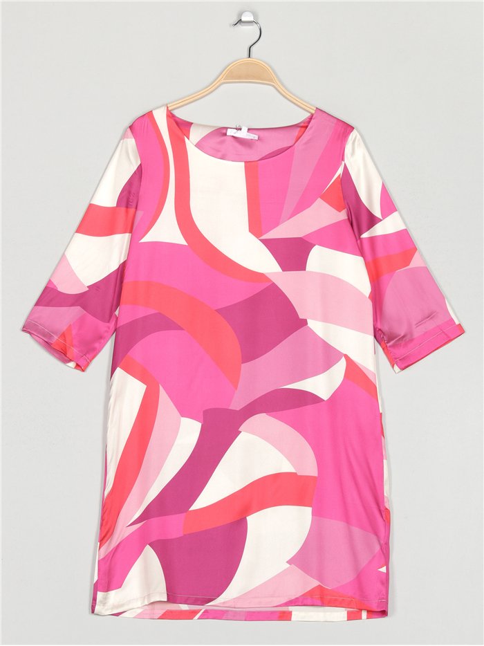 Vestido satinado estampado