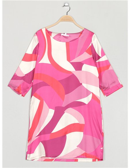 Vestido satinado estampado