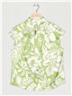 Blusa satinada estampada lazo