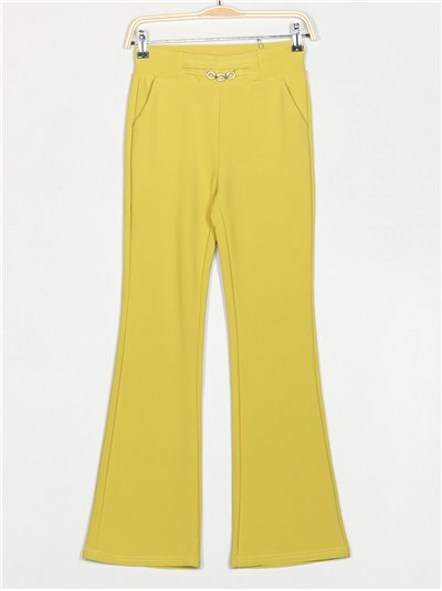 Pantalón flare detalle metálico