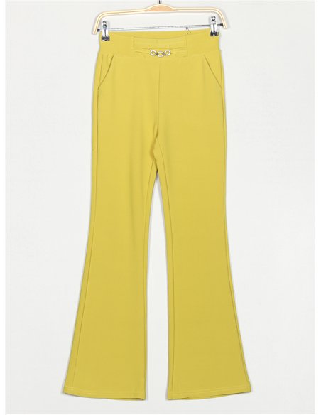 Pantalón flare detalle metálico