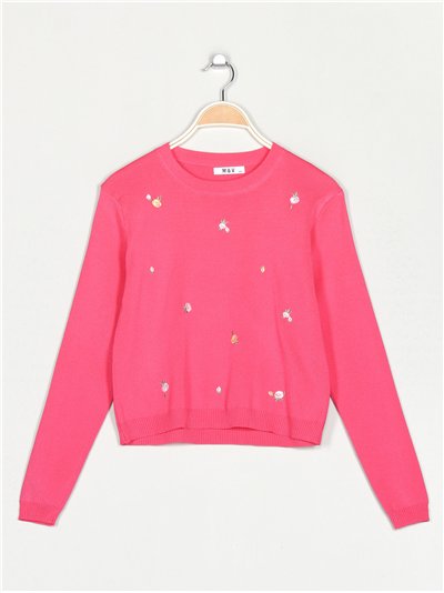 Jersey florecitas bordadas