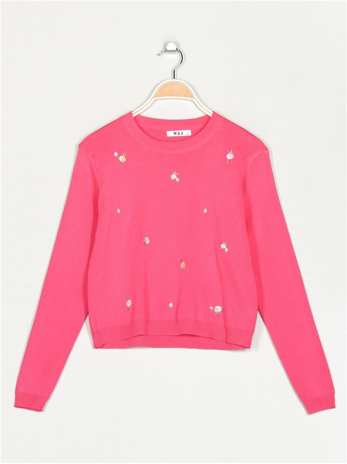 Jersey florecitas bordadas