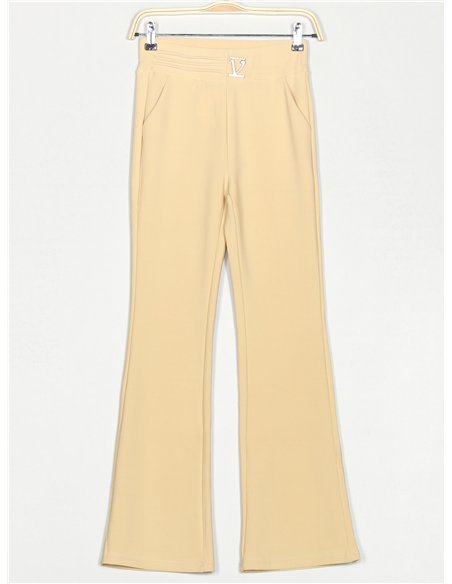 Pantaloni a zampa con dettagli metallici