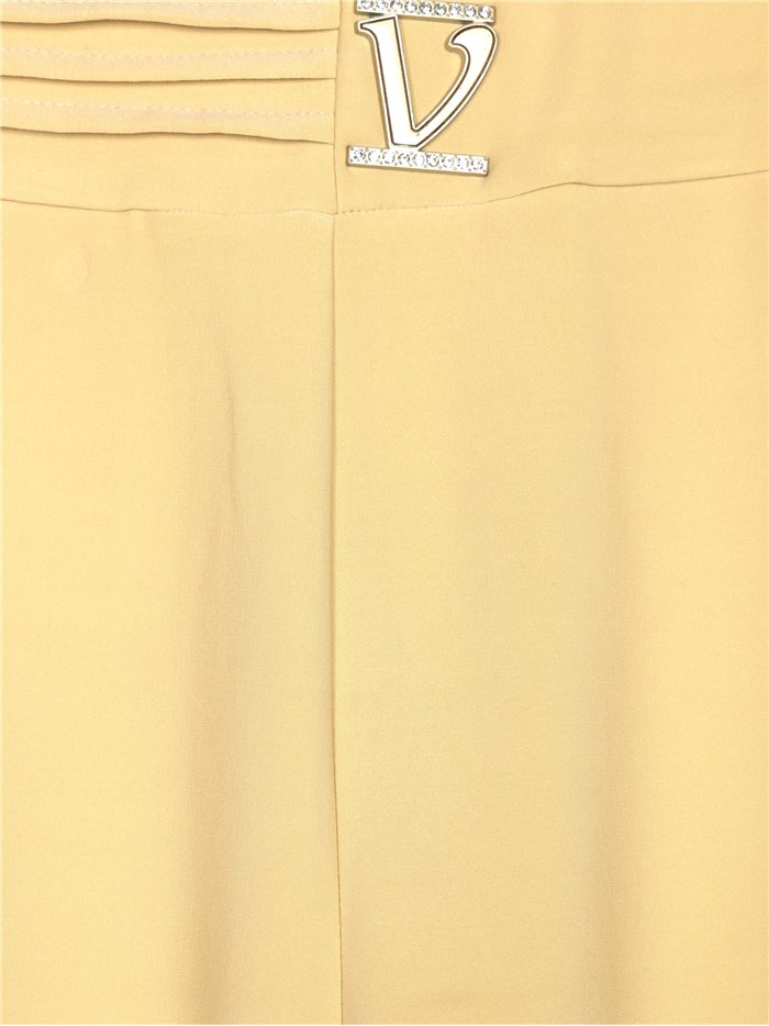 Pantaloni a zampa con dettagli metallici