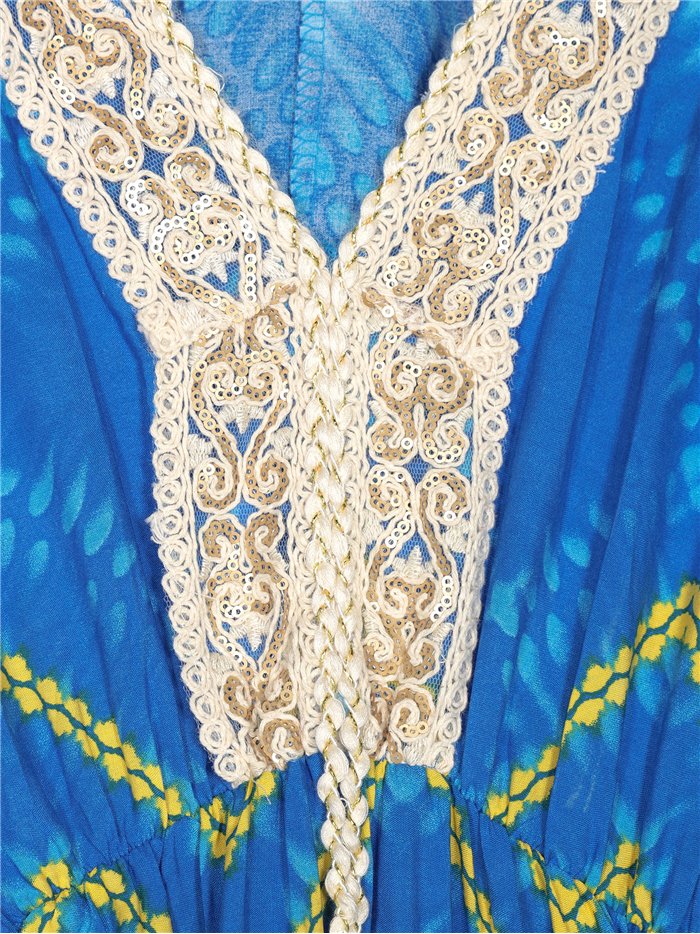 Vestido maxi estampado lentejuelas