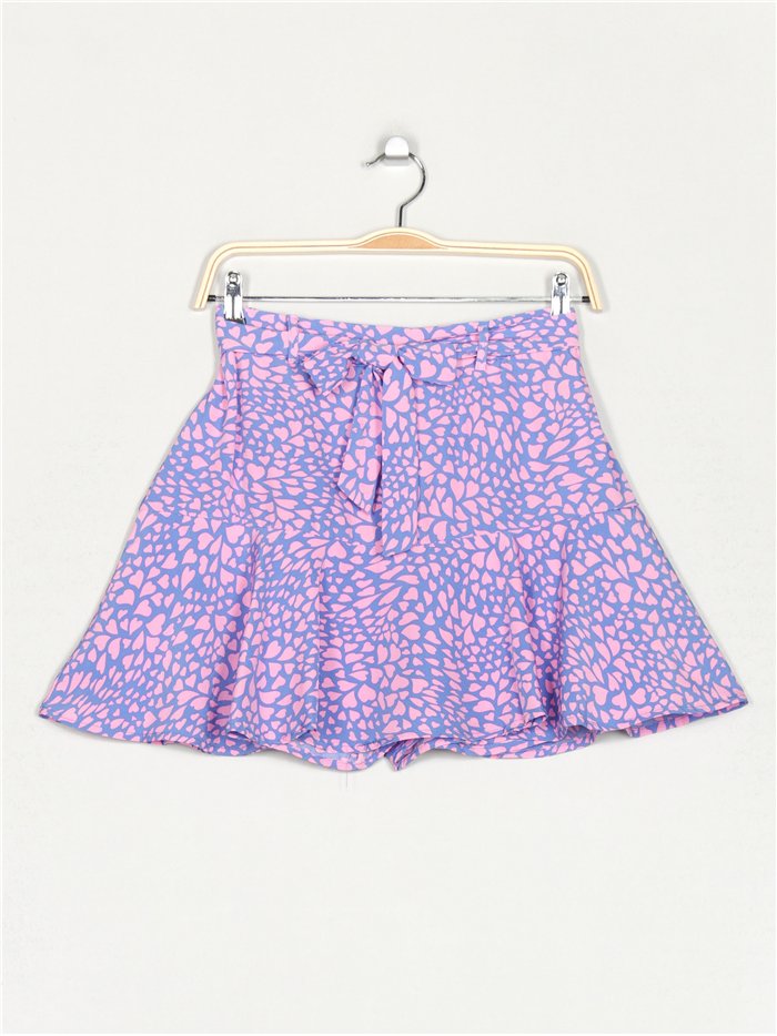 Short falda corazoncitos cinturón
