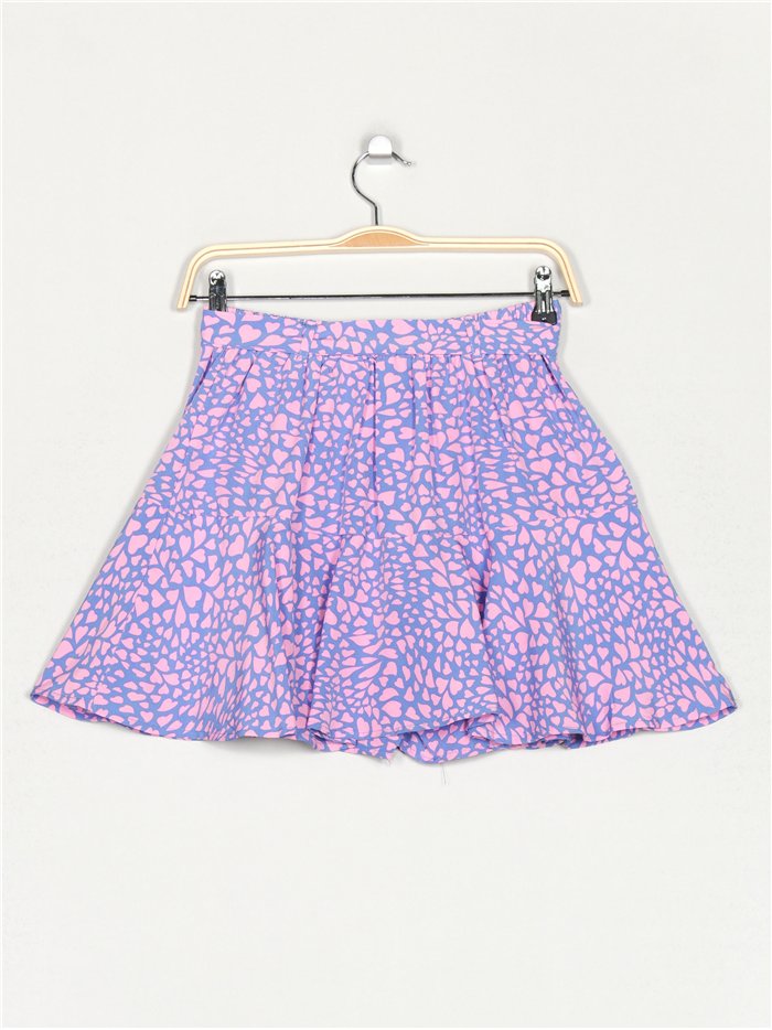 Short falda corazoncitos cinturón