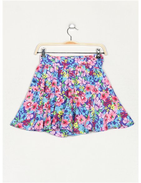 Short falda florecitas cinturón