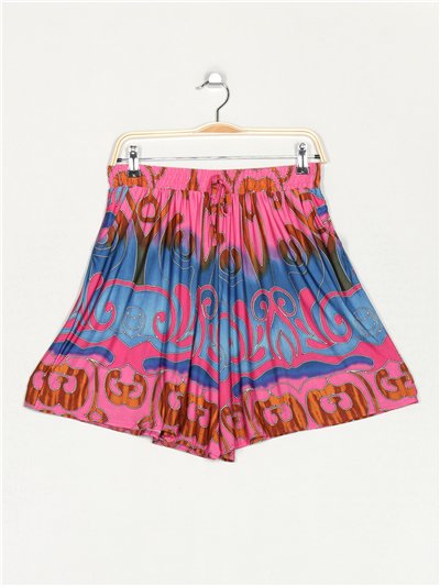 Short fluido estampado talla grande
