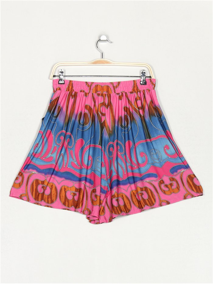 Short fluido estampado talla grande
