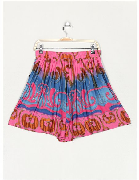 Short fluido estampado talla grande