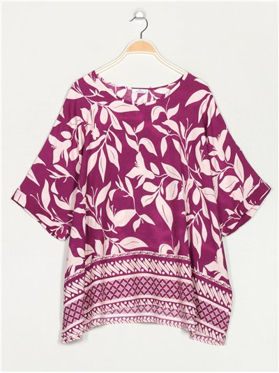 Blusa hojas talla grande