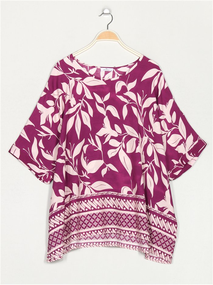 Blusa hojas talla grande