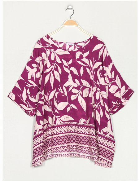 Blusa hojas talla grande
