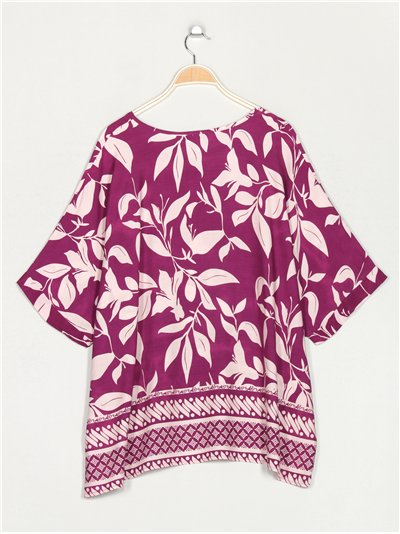 Blusa hojas talla grande 2