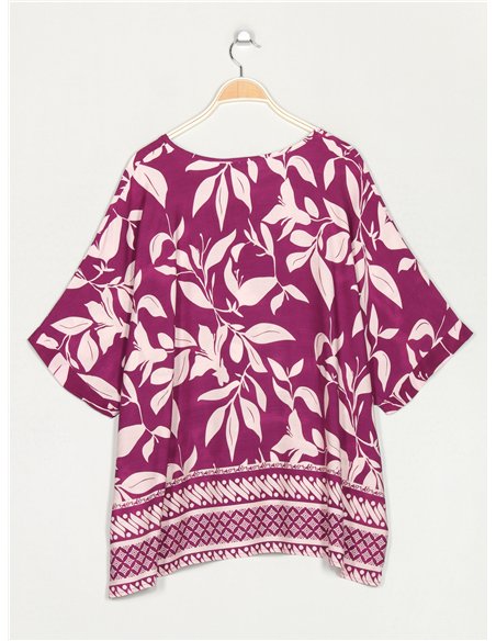 Blusa hojas talla grande