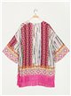 Kimono maxi estampado flecos