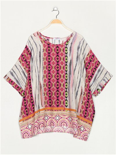Blusa estampada talla grande
