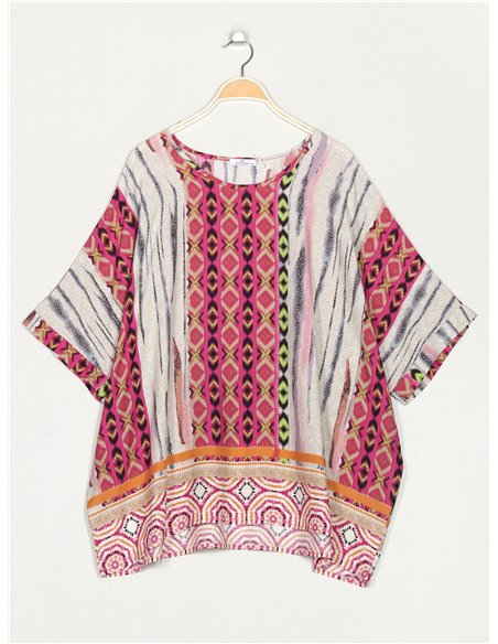 Blusa estampada talla grande