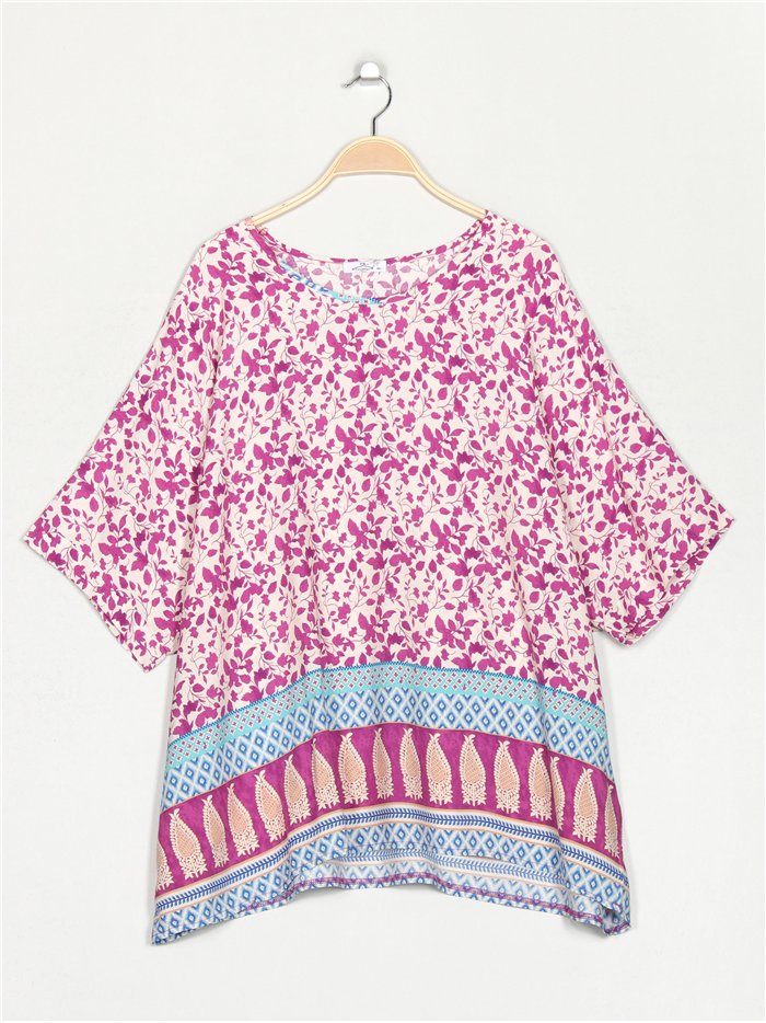 Blusa hojas talla grande