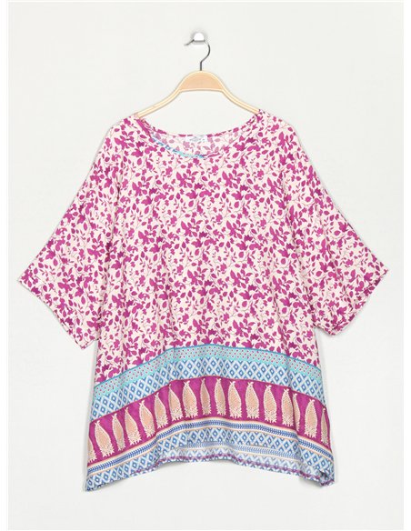 Blusa hojas talla grande