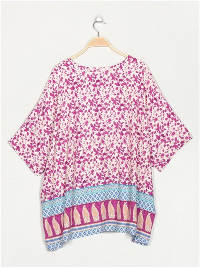 Blusa hojas talla grande 2