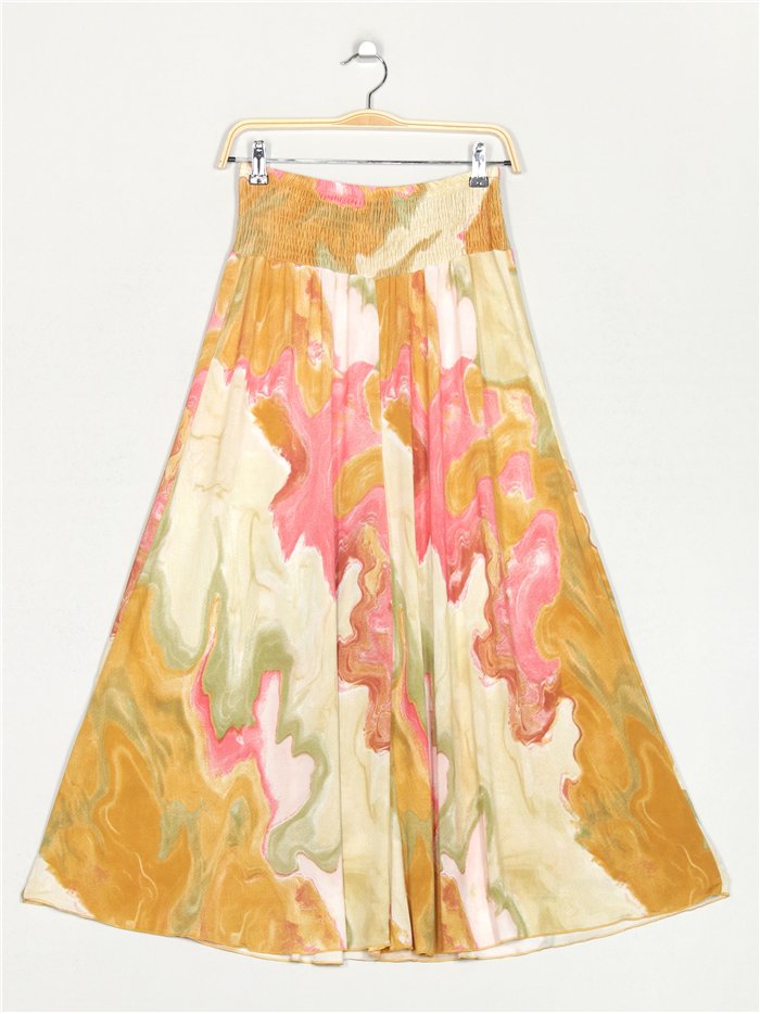 Pantalón palazzo fluido estampado