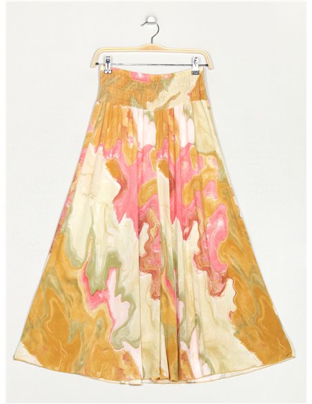 Pantalón palazzo fluido estampado