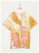 Blusa fluida estampada talla grande