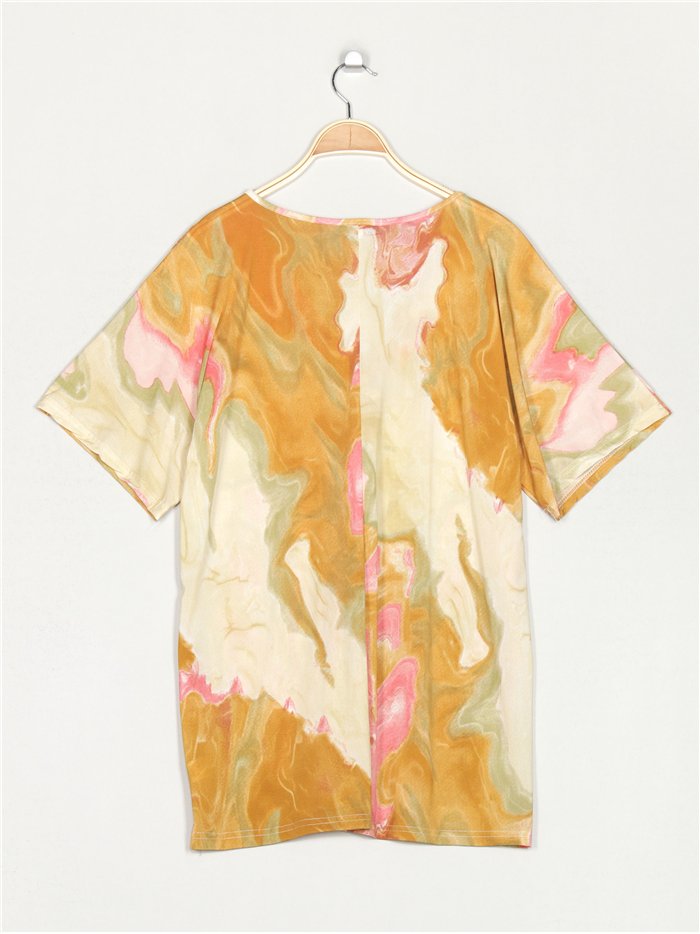 Blusa fluida estampada talla grande