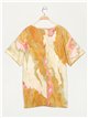 Blusa fluida estampada talla grande