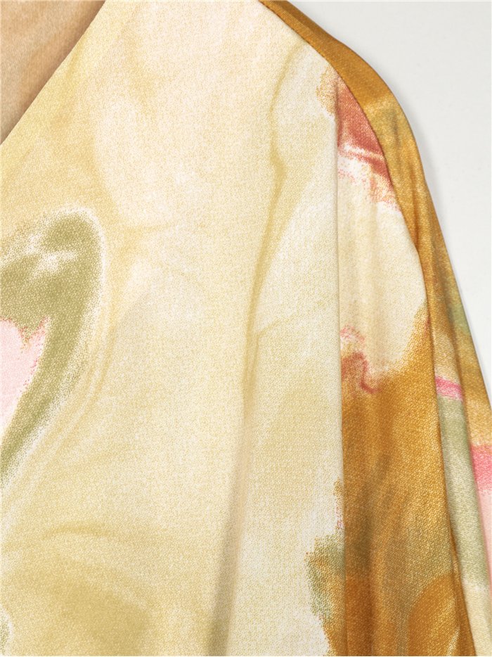 Blusa fluida estampada talla grande
