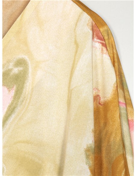 Blusa fluida estampada talla grande