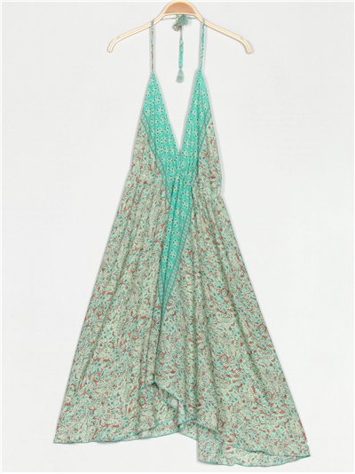 Vestido estampado borlas