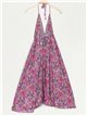 vestido com estampa de franjas