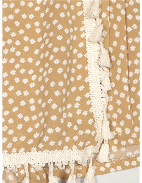 Short falda estampado borlas