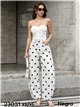 Pantalón vaquero barrel de lunares negros