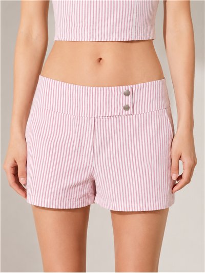 Short de rayas con botones laterales