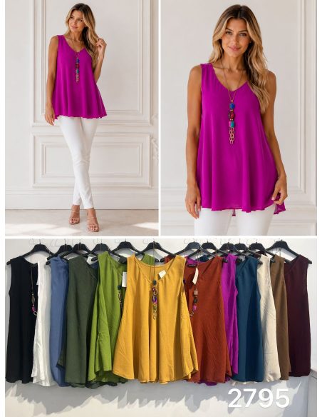 A-Linien-Top mit Halskette | ZD-2795 | B2B | Esbeautiful