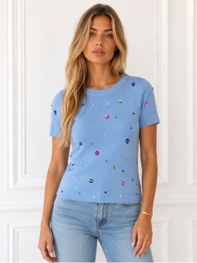 Top cropped punto joya