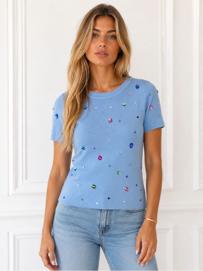 Top cropped punto joya